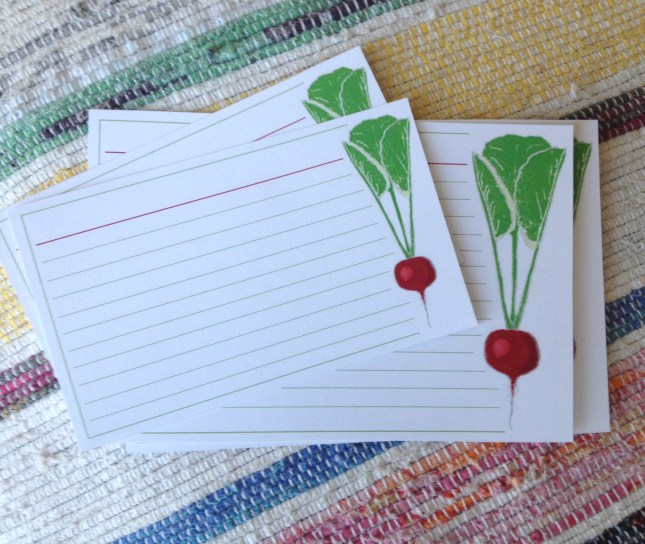 Radish recipe cards